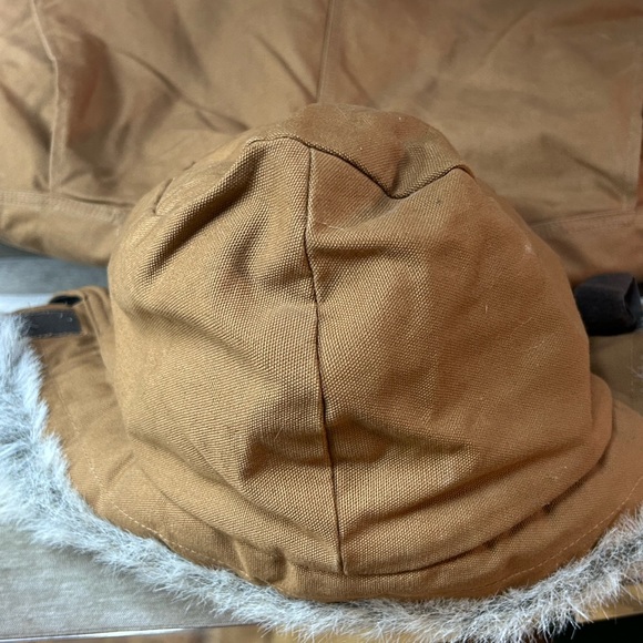 Vintage Carhartt Chore barn duck cloth coat with fur hood made in USA CQ196 - Picture 9 of 16